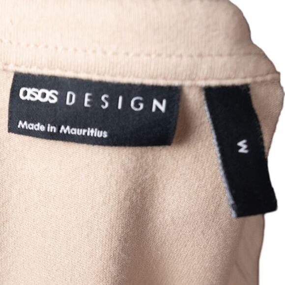 ASOS Design Mens Tan Knit High Neck Button Down Shirt M - Picture 7 of 7